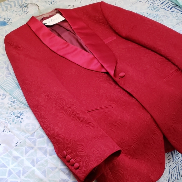 SEBASTIAN CRUZ DINNER JACKET RED PAISLEY - Picture 4 of 8
